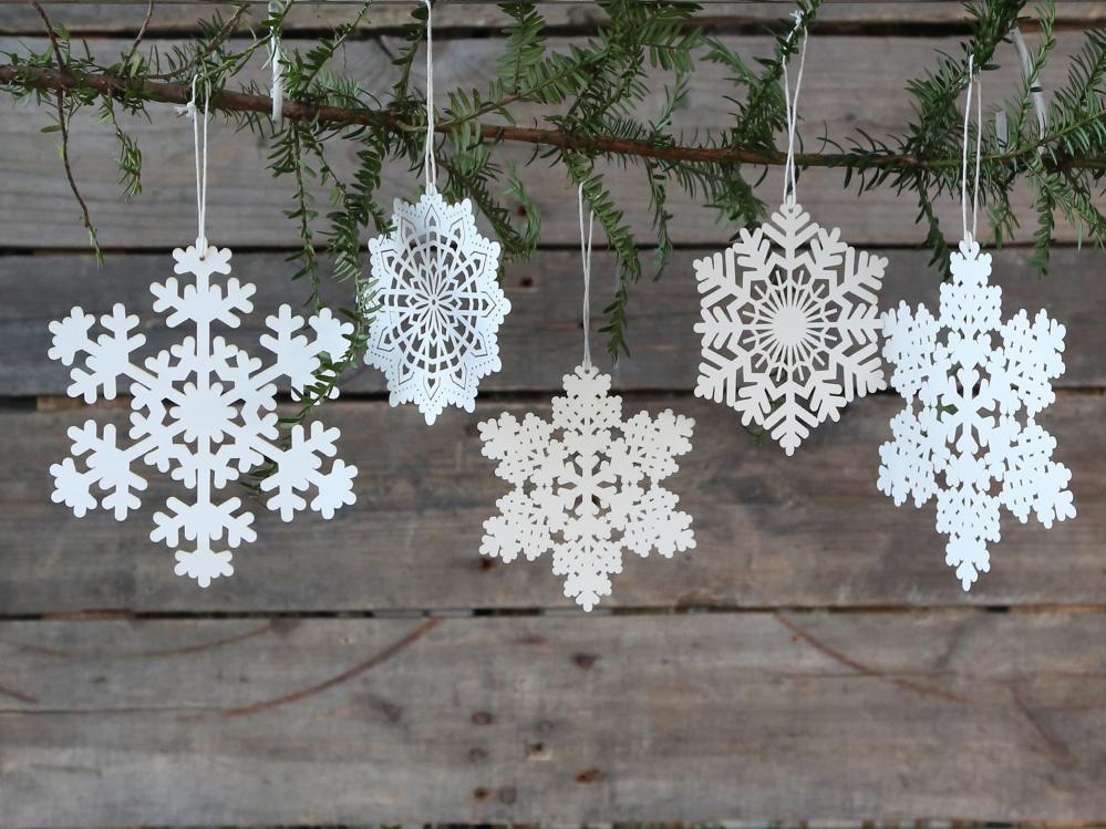 Julgranspynt Snöflingor 1015 cm 5 st från Chic Antique 45.00 kr