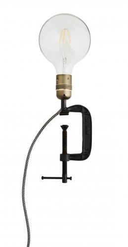 Bordslampa - Med tving - Svart Metall - 27 x 7, 5 x 4 cm - www.frokenfraken.se