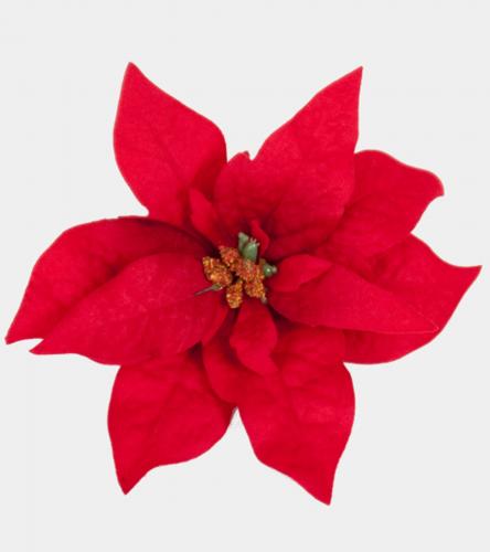 Julstjärna - Blomma på klips - Röd - www.frokenfraken.se