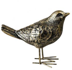Fågel - Guld/Svart/Brun - 13 cm - www.frokenfraken.se