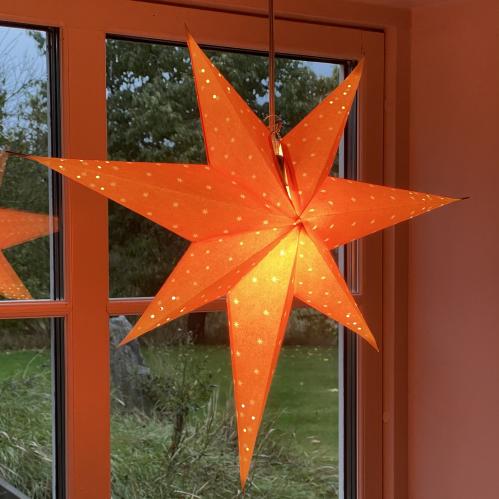 Adventsstjärna - Klassisk Gammaldags Orange - 60 cm - www.frokenfraken.se