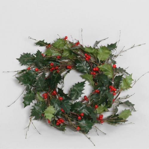 Krans - Holly Wreath - 38 cm - www.frokenfraken.se