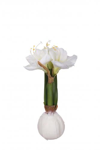 Amaryllis i vax - Vit - 30 cm - www.frokenfraken.se