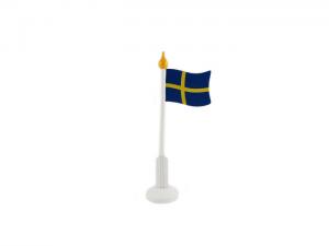 Flagga - Bordsflagga i trä med fot - 24 cm - www.frokenfraken.se