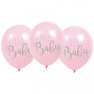 Ballonger - Hello Baby - Rosa - 6 st - www.frokenfraken.se