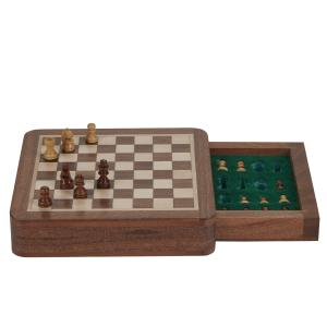 Schack - Spel i träask - 4 x 12,5 x 12,5 cm - www.frokenfraken.se