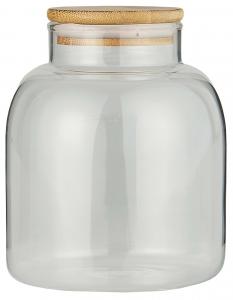 Glasburk med Bambulock 1200 ml - Ø12,5 X 15 CM - www.frokenfraken.se