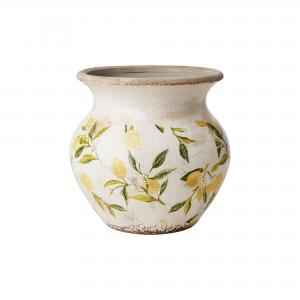 Urna M - Citrus - Vit/grön/gul - Ø19 x 18 cm - www.frokenfraken.se