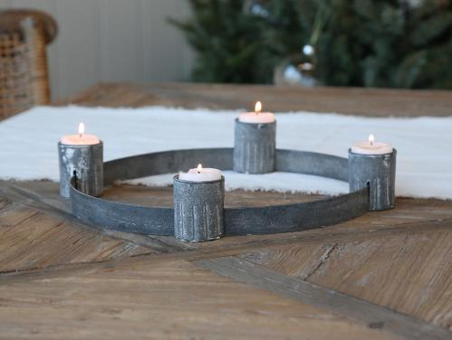Ljusstake - Adventsljusstake för värmeljus - Ø33,5 x 5,5 cm - www.frokenfraken.se