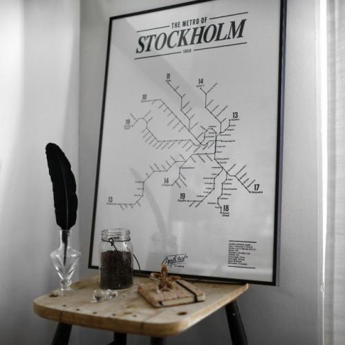 Poster - Metro of Stockholm - 50 x 70 cm - www.frokenfraken.se