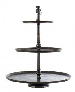 Våningsfat - Cake Stand Bronze - 3 våningar - 77 cm - www.frokenfraken.se