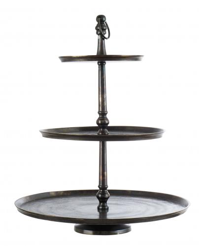 Vningsfat - Cake Stand Bronze - 3 vningar - 77 cm - www.frokenfraken.se