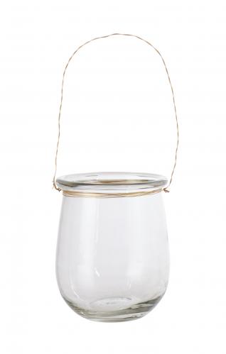 Ljuslykta/Ampel - Hngande glas med mssingstrd - 9 x 10 cm - www.frokenfraken.se
