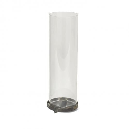 Ljuslykta - Cylinder - Glas - Antik Metall - 10 x 23 cm - www.frokenfraken.se