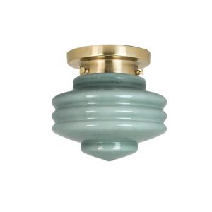 Badrumslampa - Tak - Valter - Mässing/Grön - Ø20 x H21 cm - www.frokenfraken.se