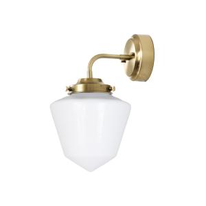Badrumslampa Vägg - Signe - Mässing, Vit - Ø16 x H29 x D21 cm - www.frokenfraken.se