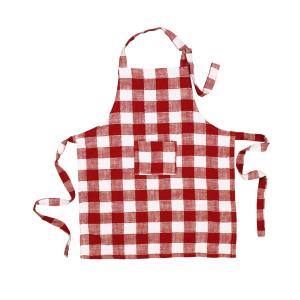 Barnförkläde - Ida Ruta - Vit/Röd - L60 x B50 cm - www.frokenfraken.se
