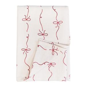Duk - Rosett - Röd/Vit - L140 x B240 cm - www.frokenfraken.se