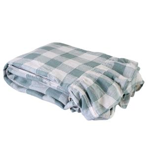 Duk - Rutig med volangkant - Grön/Vit - 150 x 250 cm - www.frokenfraken.se