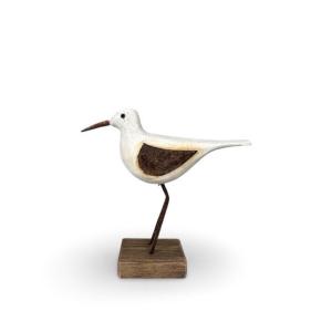 Fågel - Trä - Vit - 16,5 cm - www.frokenfraken.se