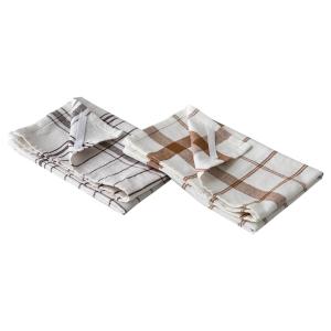 Kökshandduk - 2-pack - Rutig - Natur/brun - natur/beige - 70 x 50 cm - www.frokenfraken.se