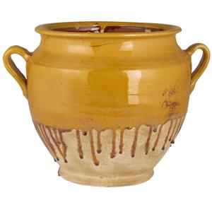 Kruka - gul droppglasyr - 33 cm - www.frokenfraken.se