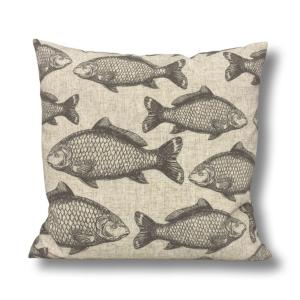 Kuddfodral - Fisk - Grå - 45 x 45 cm - www.frokenfraken.se