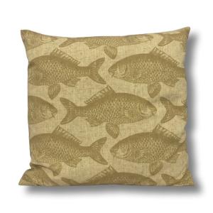 Kuddfodral - Fisk - Ocra - 45 x 45 cm - www.frokenfraken.se