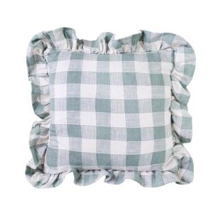 Kuddfodral - Ida Volang Rutig - Vit - Grön - L45 x B45 cm - www.frokenfraken.se
