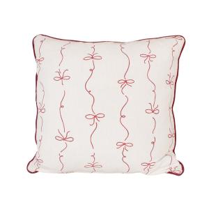 Kuddfodral - Rosett - Röd/Vit - L45 x B45 cm - www.frokenfraken.se