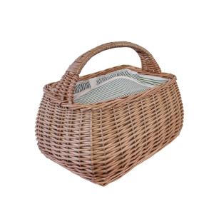Kylväska Korg - Grönt tyg - L38 x B25 x D27 cm - www.frokenfraken.se