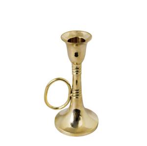 Ljusstake - Trumpet - Låg - Mässing - Ø6 x H13 cm - www.frokenfraken.se