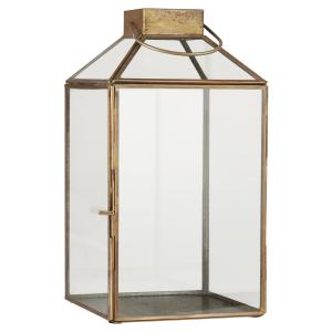 Lykta med glastak - Stilren - 30,5 x 16 cm - www.frokenfraken.se