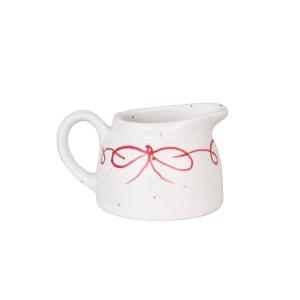 Mjölkkanna - Viola - Rosett - Röd/Vit - Ø9 x L12,5 x H8 cm - www.frokenfraken.se