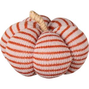 Pumpa - Dekoration - beige med rostfärgade ränder - Ø10,5 cm - www.frokenfraken.se