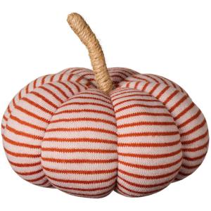 Pumpa - Dekoration - beige med rostfärgade ränder - Ø20 cm - www.frokenfraken.se