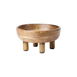Skål - Trä med 4 ben Natur - Ø18 x 9,5 cm - www.frokenfraken.se