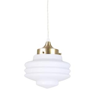Taklampa - Valter m. Tvinnad Sladd - Mässing/Vit - Ø20 x H25 cm - www.frokenfraken.se