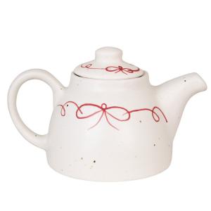 Glöggkanna/Tekanna - Viola Rosett - Röd/Vit - Ø14,5 x 14 cm - www.frokenfraken.se