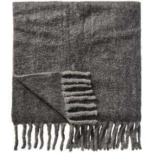 Ullpläd - grå med fransar - 130 x 170 cm - www.frokenfraken.se