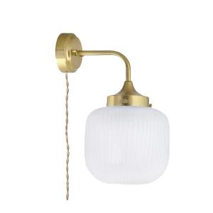 Vägglampa - Eli - Liten - Mässing, Vit - Ø22 x L29 x H39 cm - www.frokenfraken.se
