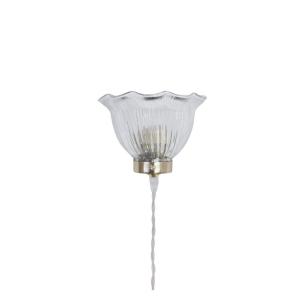 Vägglampa - Greta - Vågig - Mässing/Transparent - B17 x H13,5 x D8 cm - www.frokenfraken.se