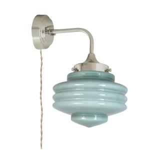 Vägglampa - Valter - Nickel/Opal Grön - Ø20 x H31 x D28 cm - www.frokenfraken.se