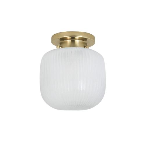 Badrumslampa Tak - Eli - Liten - Mässing, Vit - Ø22 x H23 cm - www.frokenfraken.se