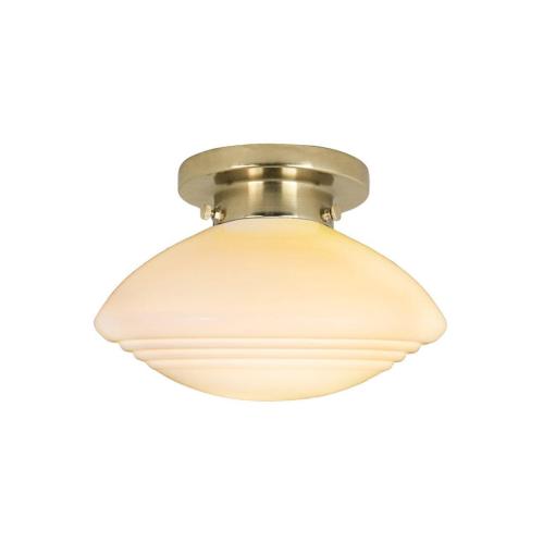 Badrumslampa Tak - Hulda - Mässing, Vit - Ø24 x H17 cm - www.frokenfraken.se