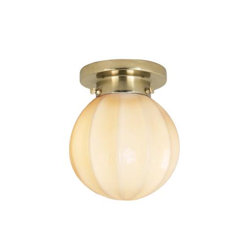 Badrumslampa Tak - Marit - Liten - Mässing, Vit - Ø16 x H18 cm - www.frokenfraken.se
