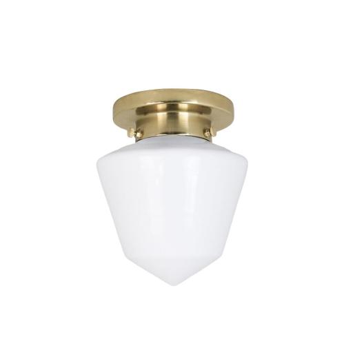 Badrumslampa Tak - Signe - Mässing, Vit - Ø16 x H18 cm - www.frokenfraken.se