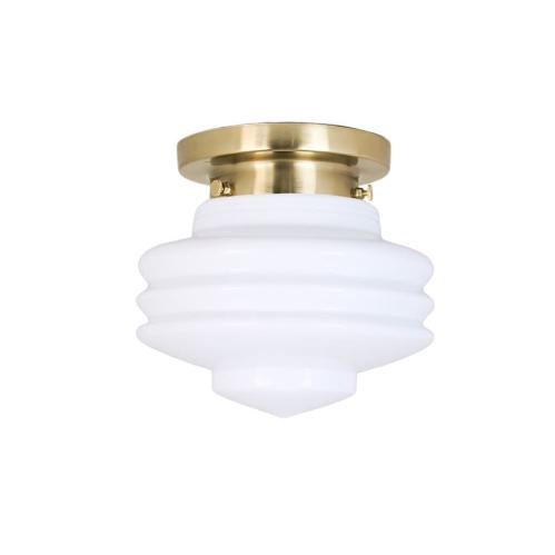Badrumslampa - Tak - Valter - Mässing/Vit - Ø20 x H21 cm - www.frokenfraken.se