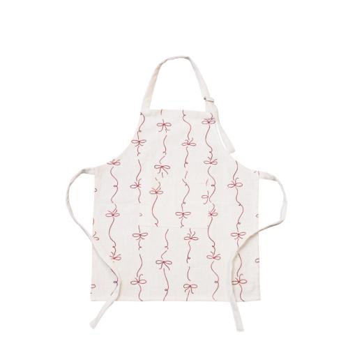 Barnförkläde - Rosett - Röd/Vit - L50 x B60 cm - www.frokenfraken.se