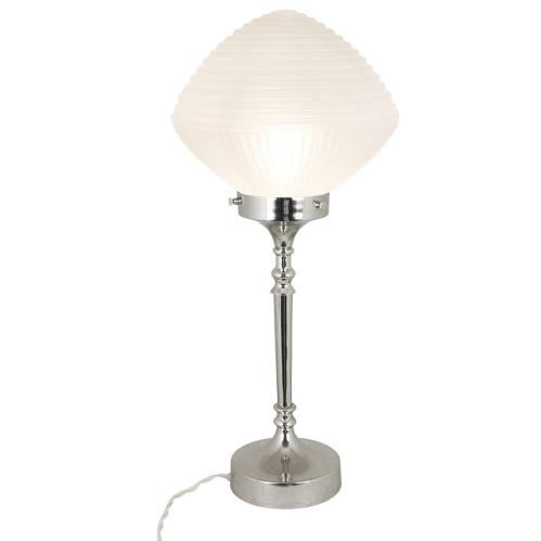 Bordslampa - Alfred - Silver, Vit - Ø24 x H61 cm - www.frokenfraken.se
